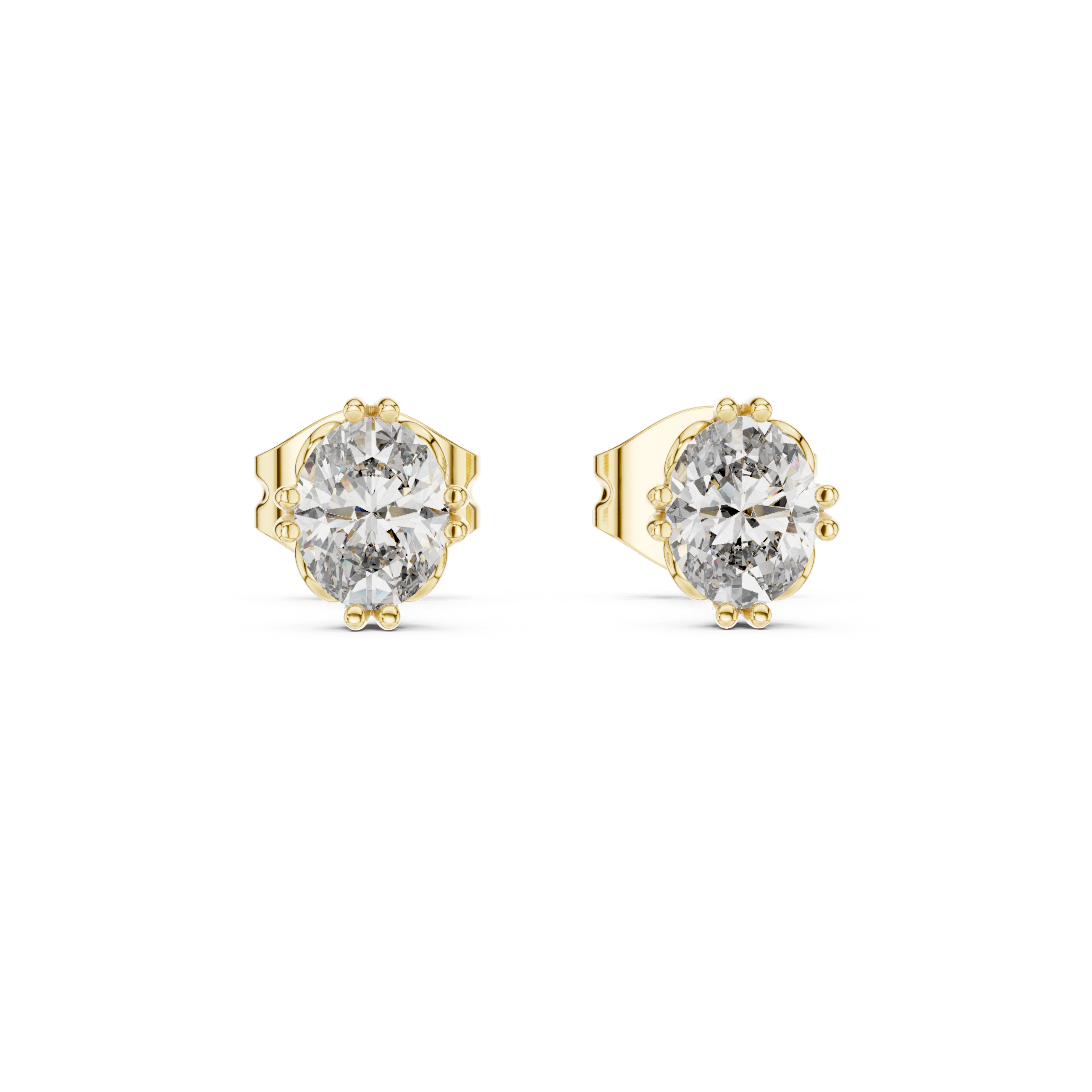 0.75 Lab Grown Diamond Earrings in 18kt Gold Vermeil