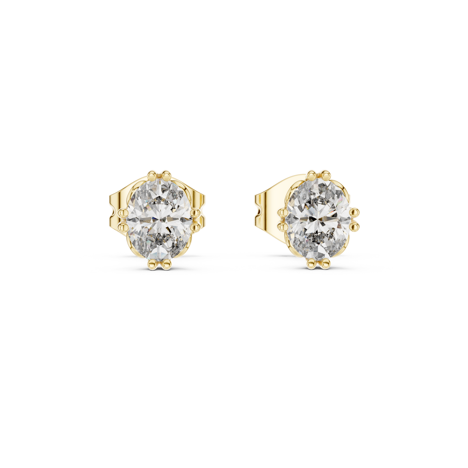 0.75 Lab Grown Diamond Earrings in 18kt Gold Vermeil