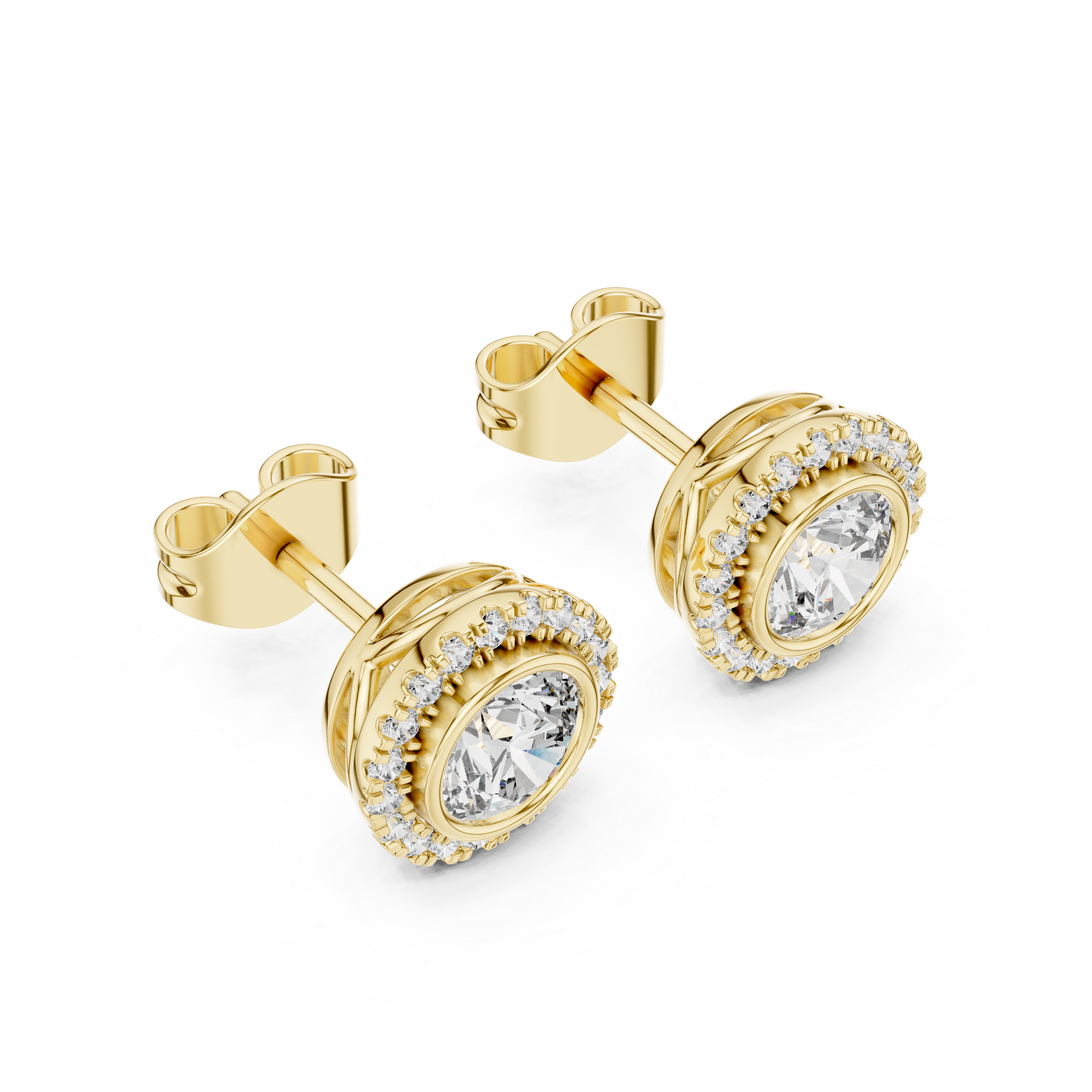 1.19 Lab Grown Diamond Earrings in 18kt Gold Vermeil