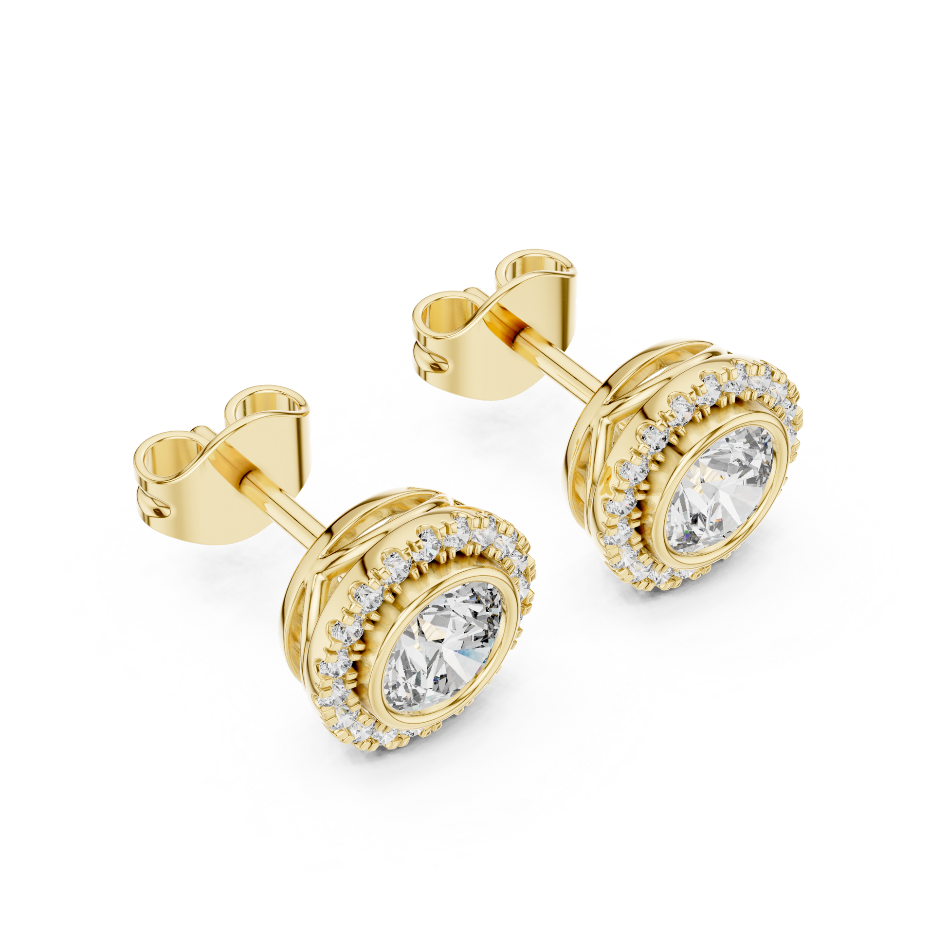 1.19 Lab Grown Diamond Earrings in 18kt Gold Vermeil