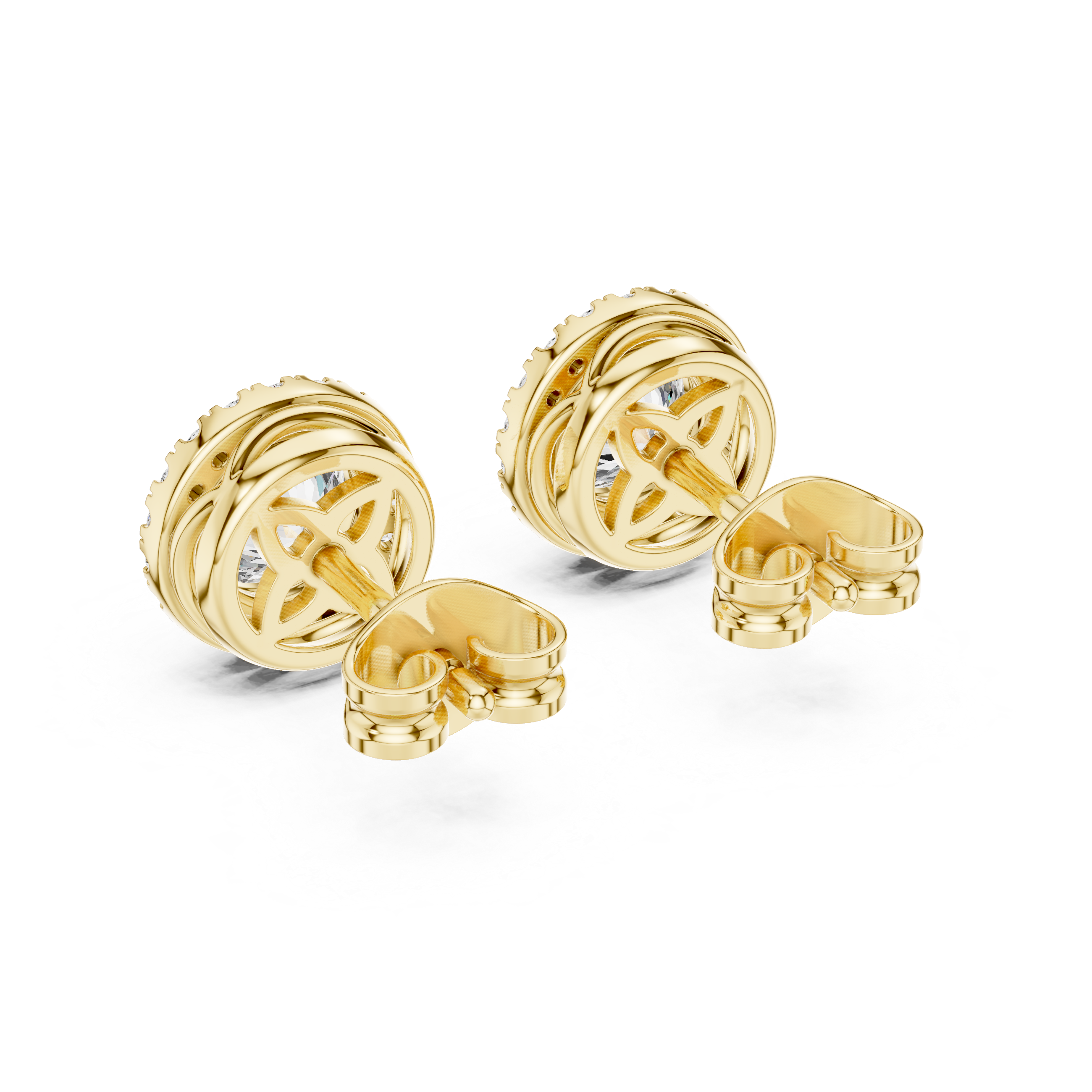 1.19 Lab Grown Diamond Earrings in 18kt Gold Vermeil