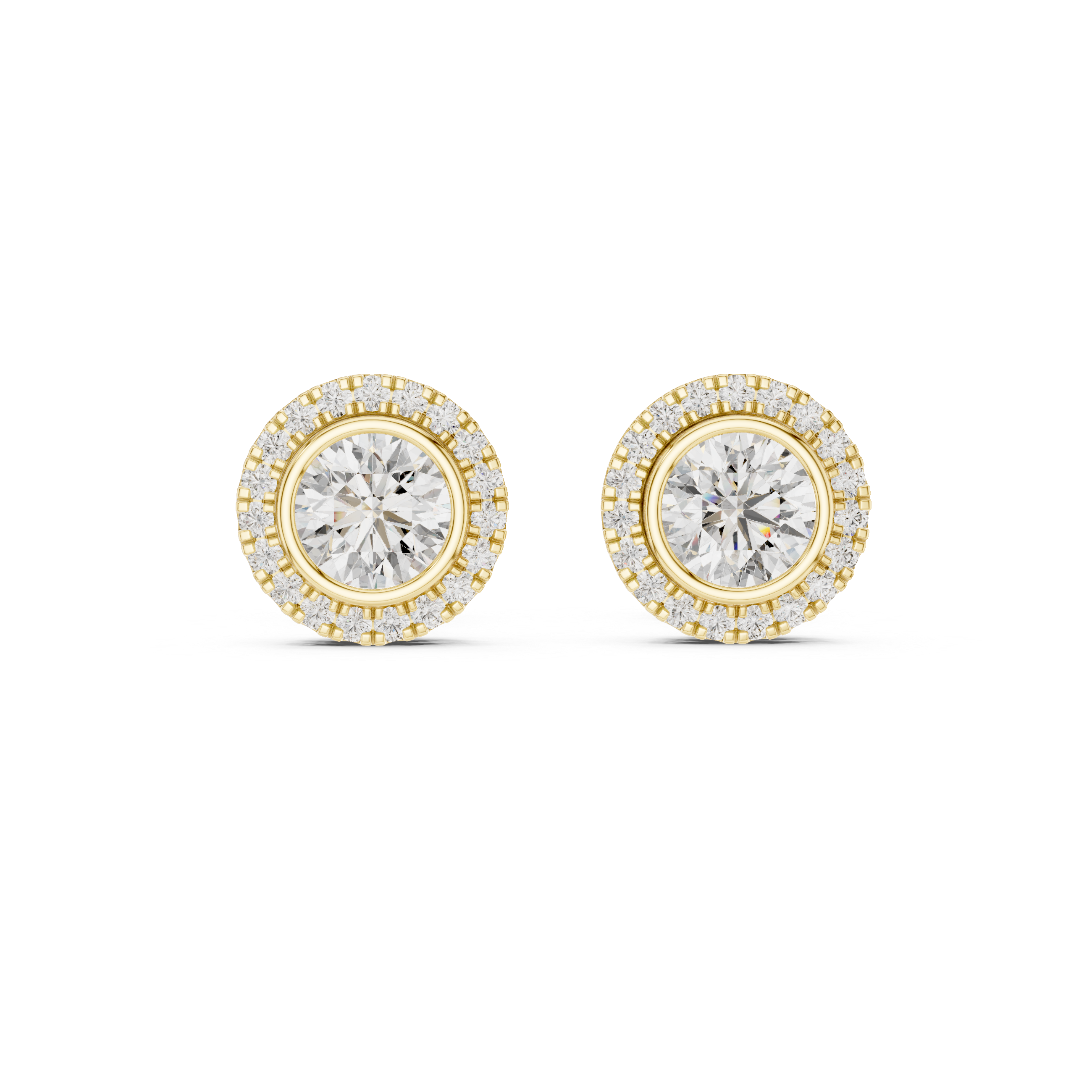 1.19 Lab Grown Diamond Earrings in 18kt Gold Vermeil