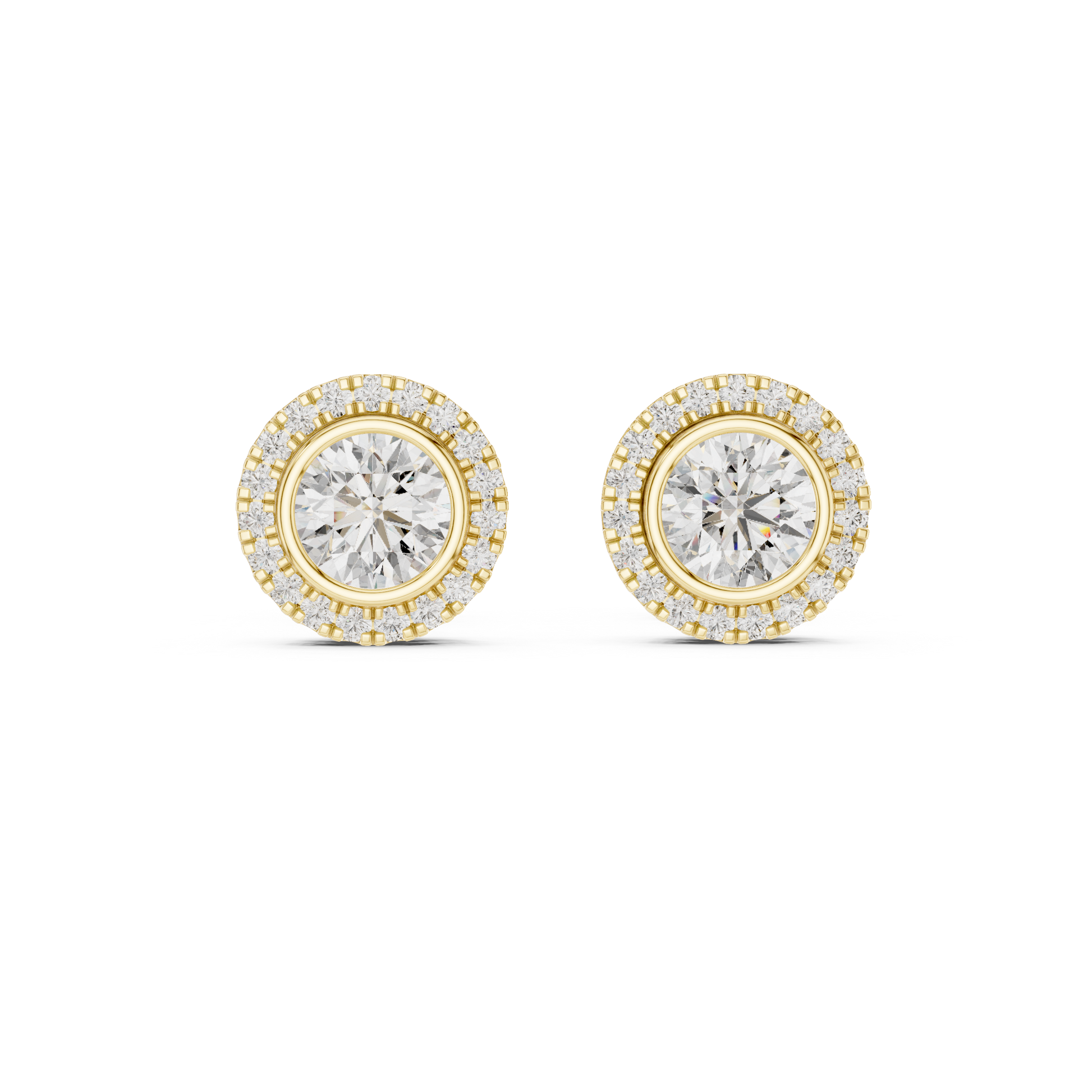 1.19 Lab Grown Diamond Earrings in 18kt Gold Vermeil