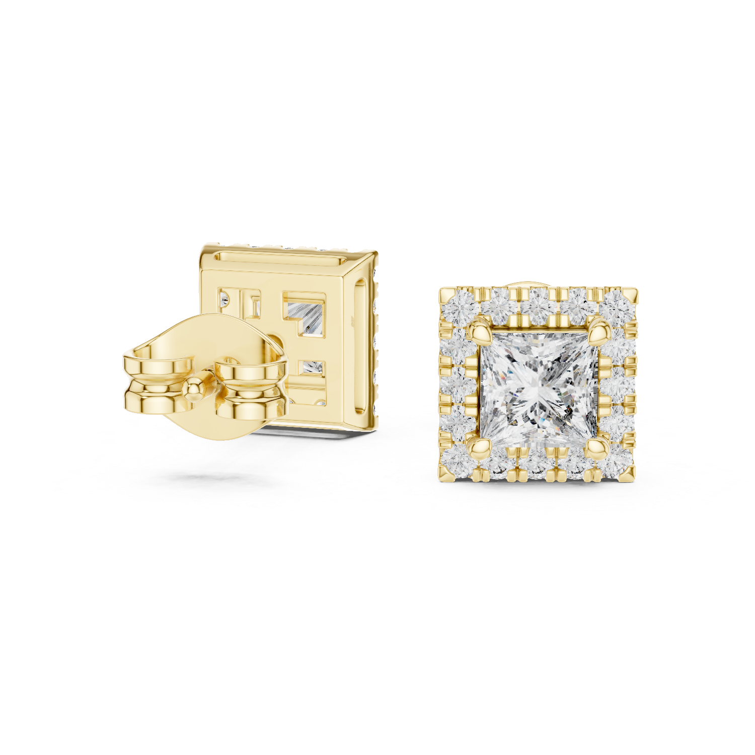 1.28 Lab Grown Diamond Earrings in 18kt Gold Vermeil