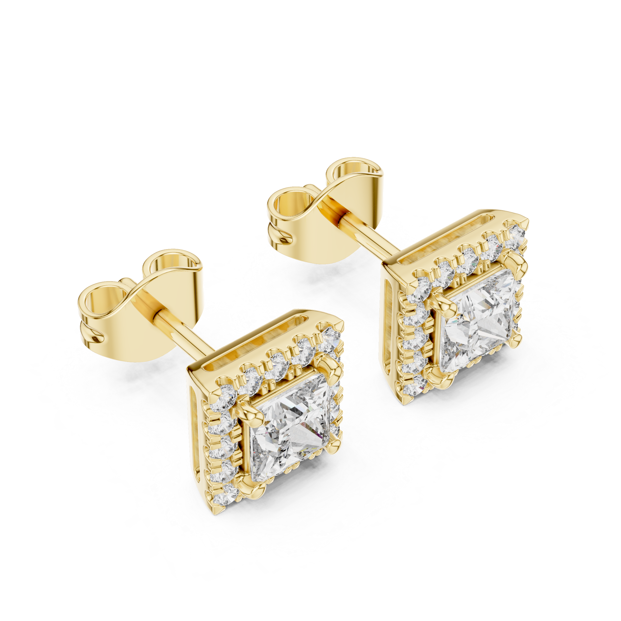 1.28 Lab Grown Diamond Earrings in 18kt Gold Vermeil