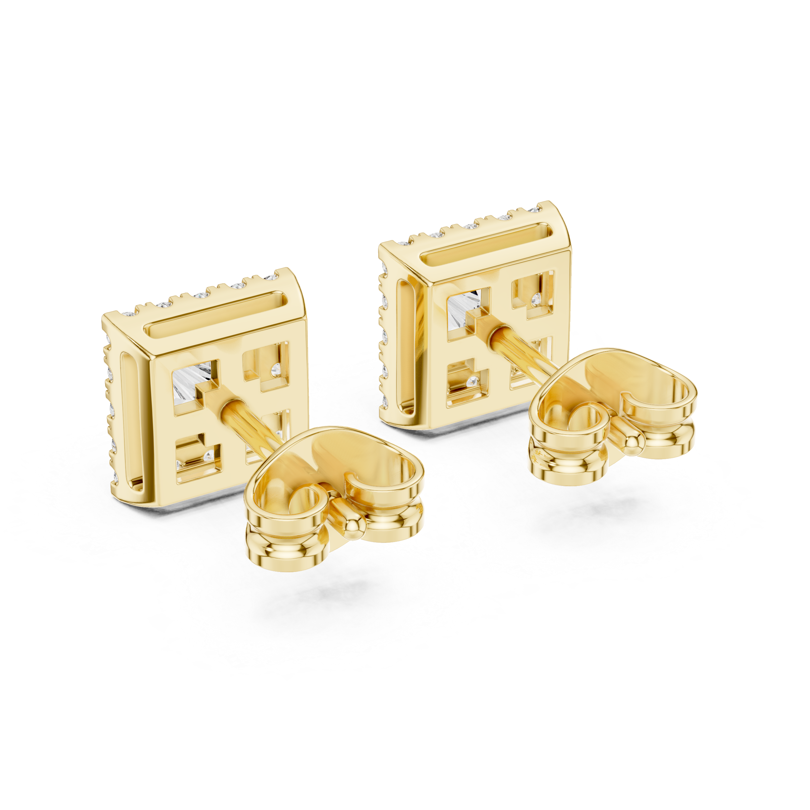 1.28 Lab Grown Diamond Earrings in 18kt Gold Vermeil