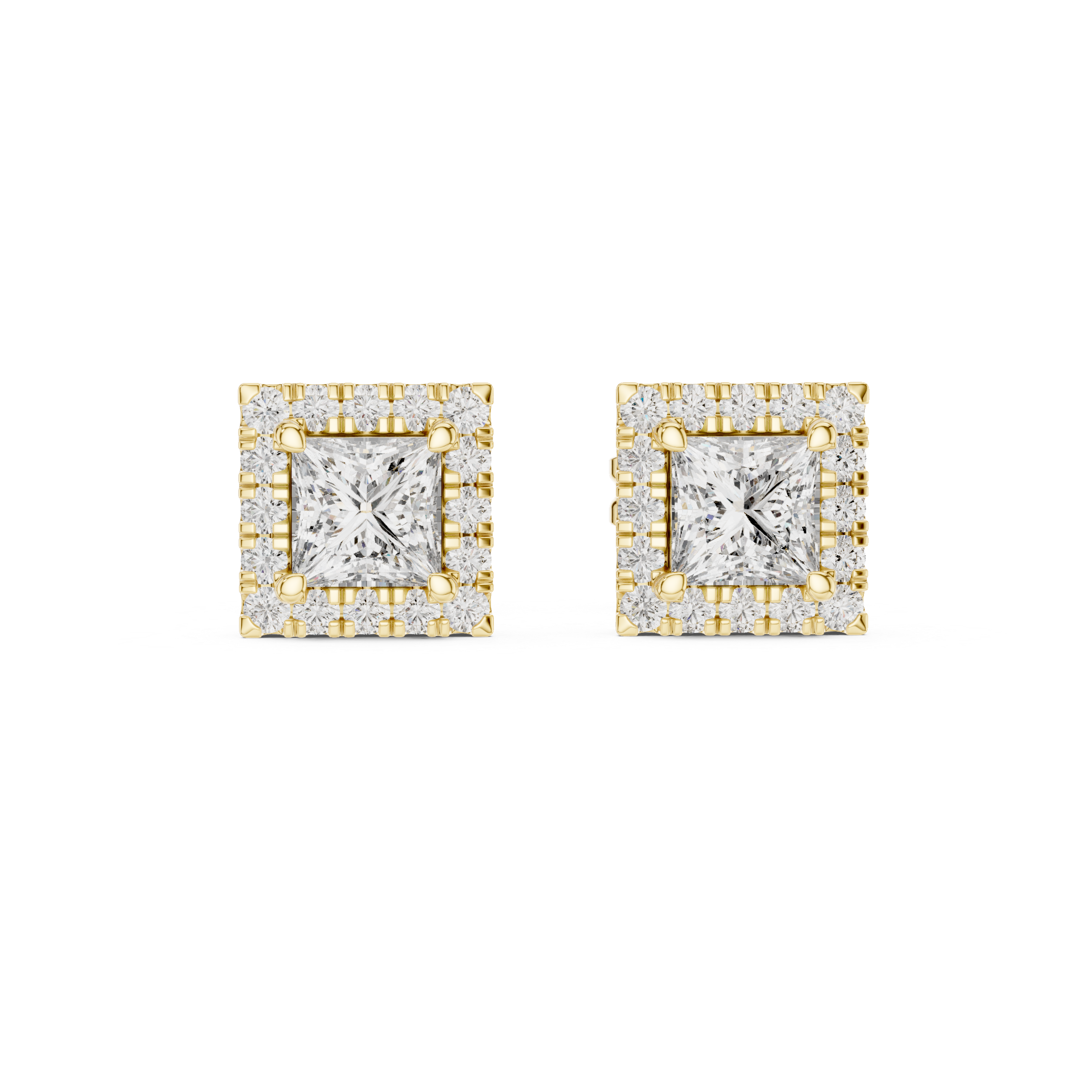1.28 Lab Grown Diamond Earrings in 18kt Gold Vermeil
