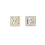 1.28 Lab Grown Diamond Earrings in 18kt Gold Vermeil