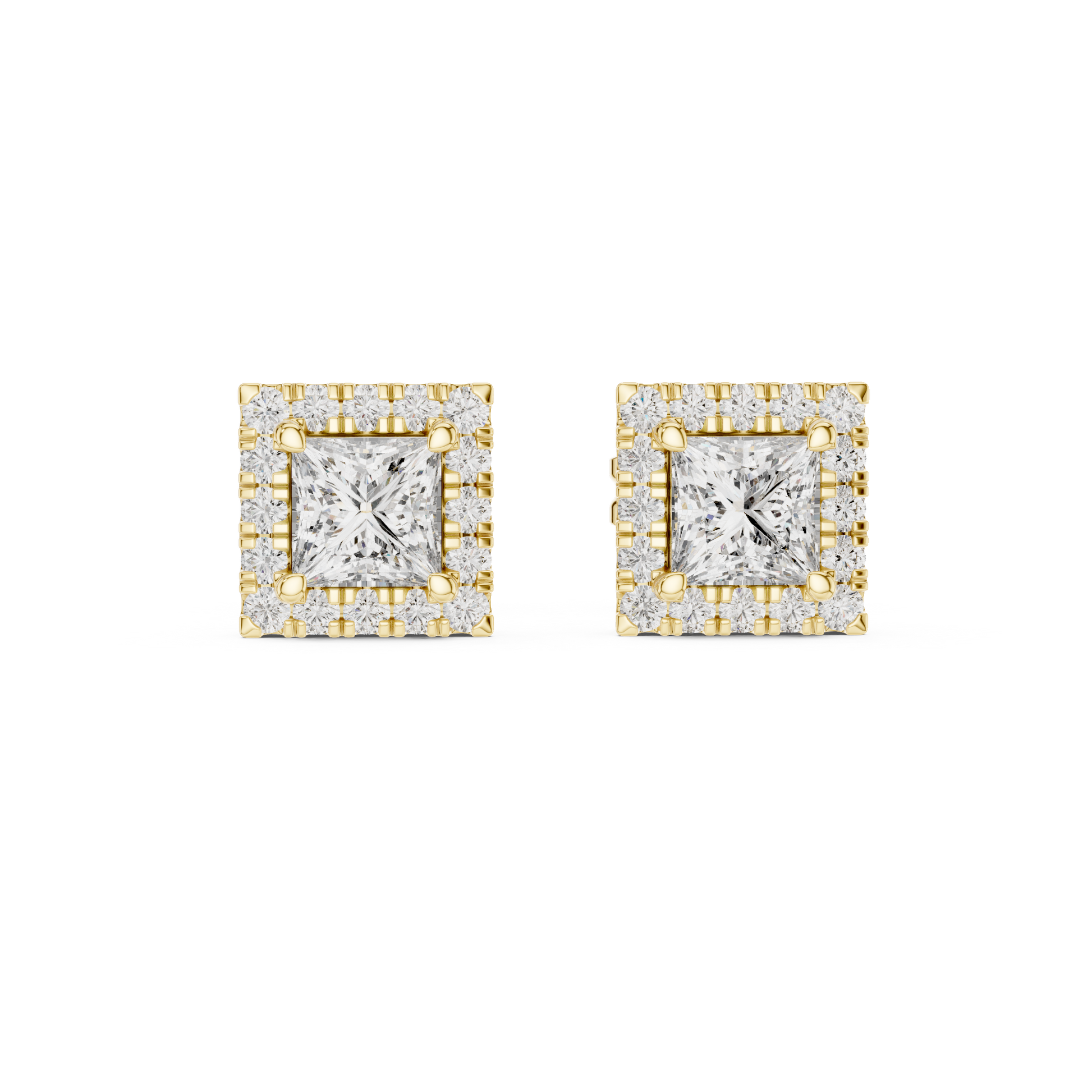 1.28 Lab Grown Diamond Earrings in 18kt Gold Vermeil
