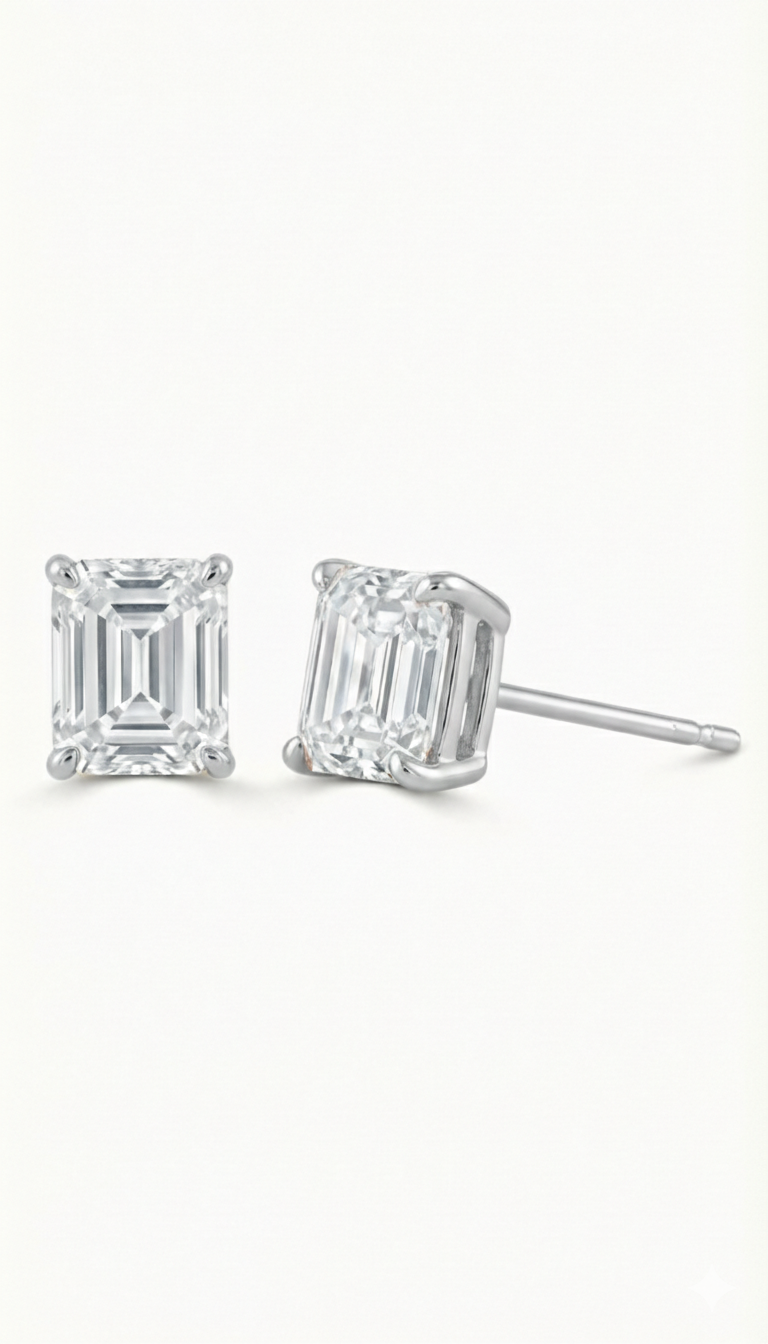 Khushoka Pitara – Emerald Cut Diamond Set - Fiona Diamonds - Fiona Diamonds