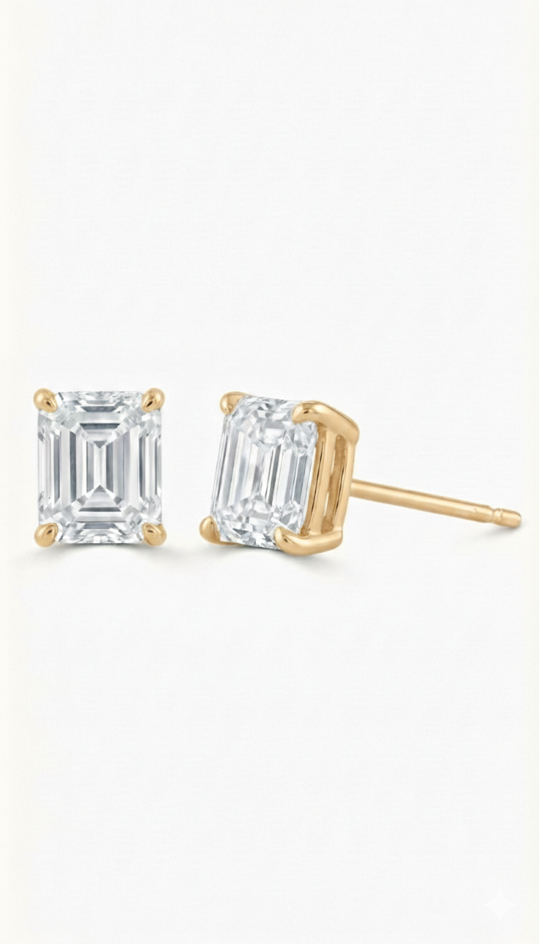 Khushoka Pitara – Emerald Cut Diamond Set - Fiona Diamonds - Fiona Diamonds