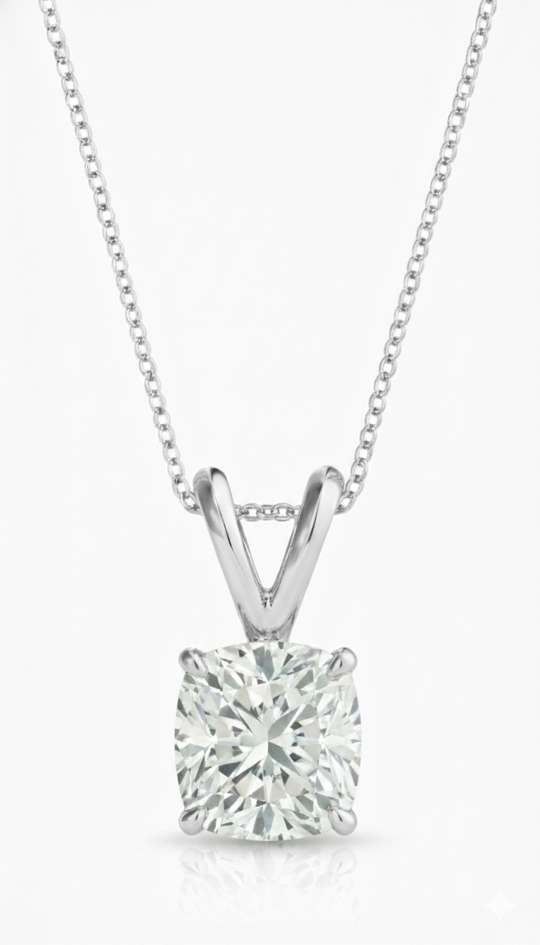 Khushoka Pitara – Cushion Cut Diamond Set - Fiona Diamonds - Fiona Diamonds
