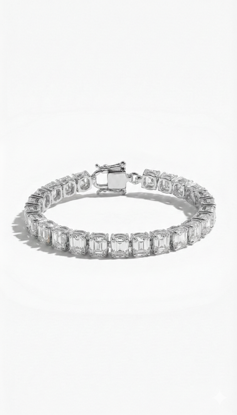Khushoka Pitara – Emerald Cut Diamond Set - Fiona Diamonds - Fiona Diamonds