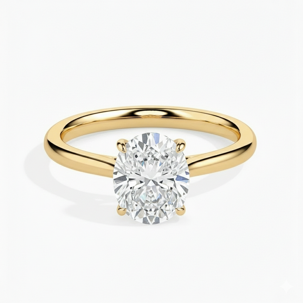 Khushoka Pitara – Oval Cut Diamond Set - Fiona Diamonds - Fiona Diamonds