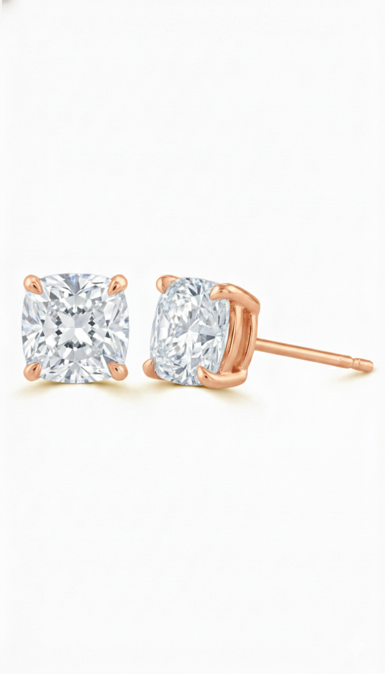 Khushoka Pitara – Cushion Cut Diamond Set - Fiona Diamonds - Fiona Diamonds