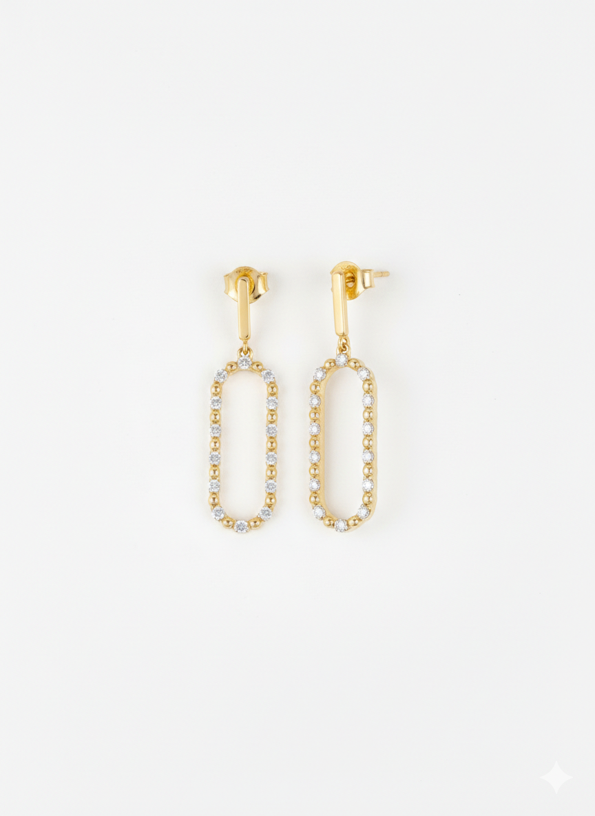 Zyphion Lab Grown Diamond Earring in 18kt Gold Vermeil - Fiona Diamonds - Fiona Diamonds