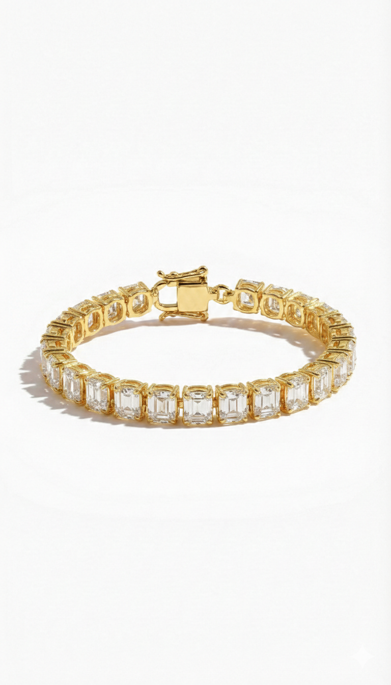 Khushoka Pitara – Emerald Cut Diamond Set - Fiona Diamonds - Fiona Diamonds