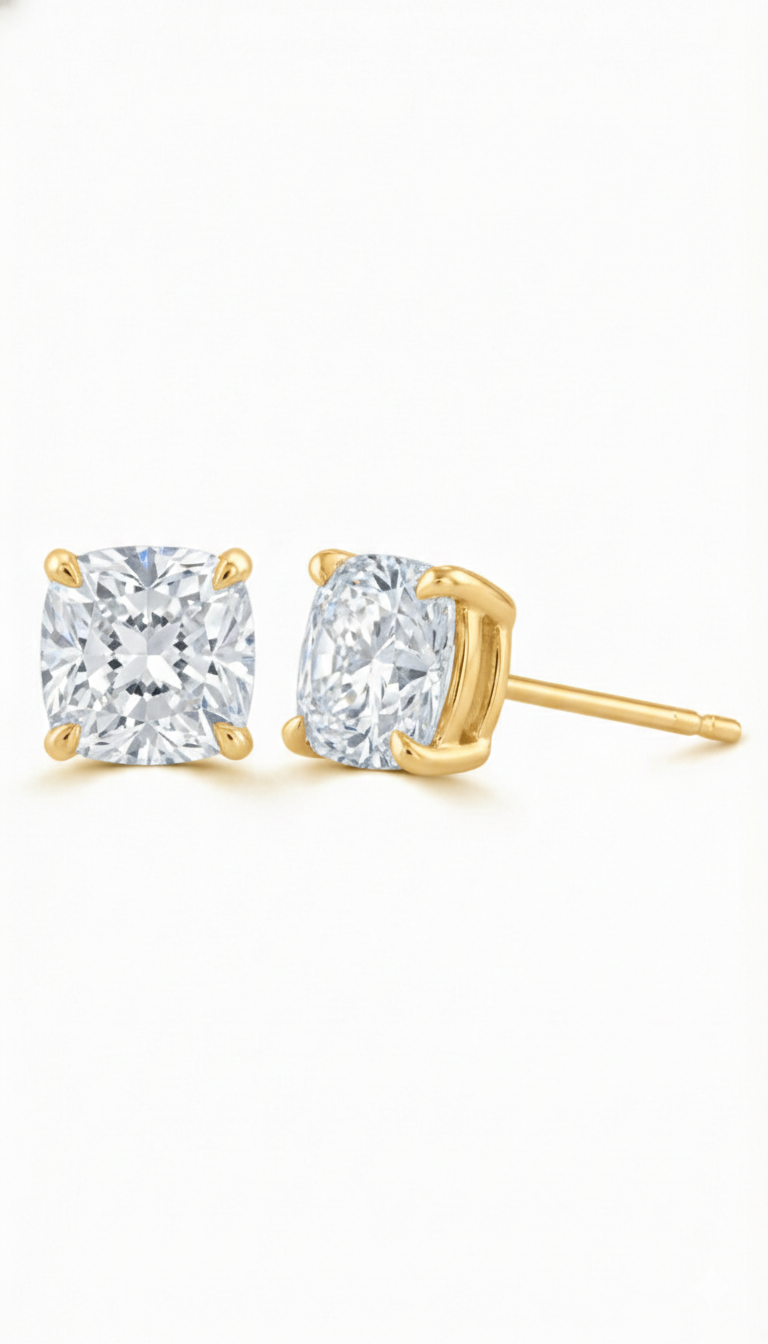 Khushoka Pitara – Cushion Cut Diamond Set - Fiona Diamonds - Fiona Diamonds