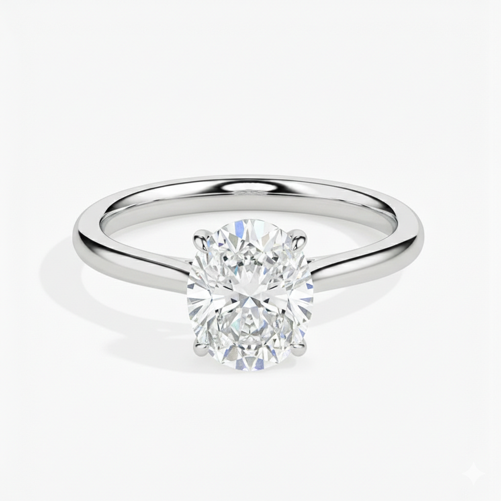 Khushoka Pitara – Oval Cut Diamond Set - Fiona Diamonds - Fiona Diamonds