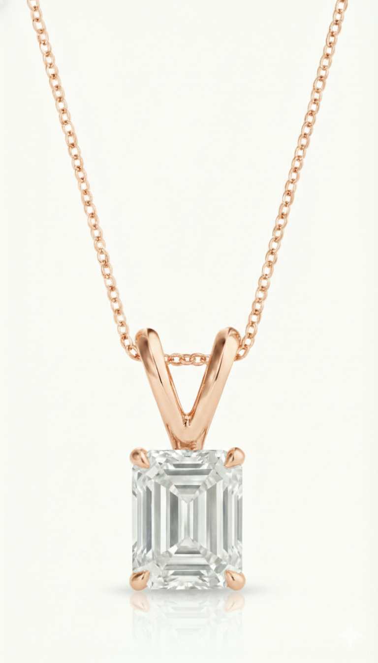Khushoka Pitara – Emerald Cut Diamond Set - Fiona Diamonds - Fiona Diamonds
