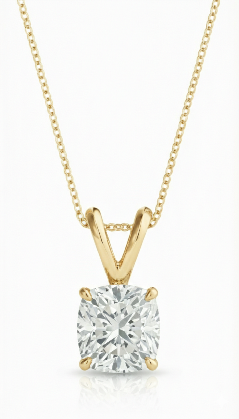 Khushoka Pitara – Cushion Cut Diamond Set - Fiona Diamonds - Fiona Diamonds