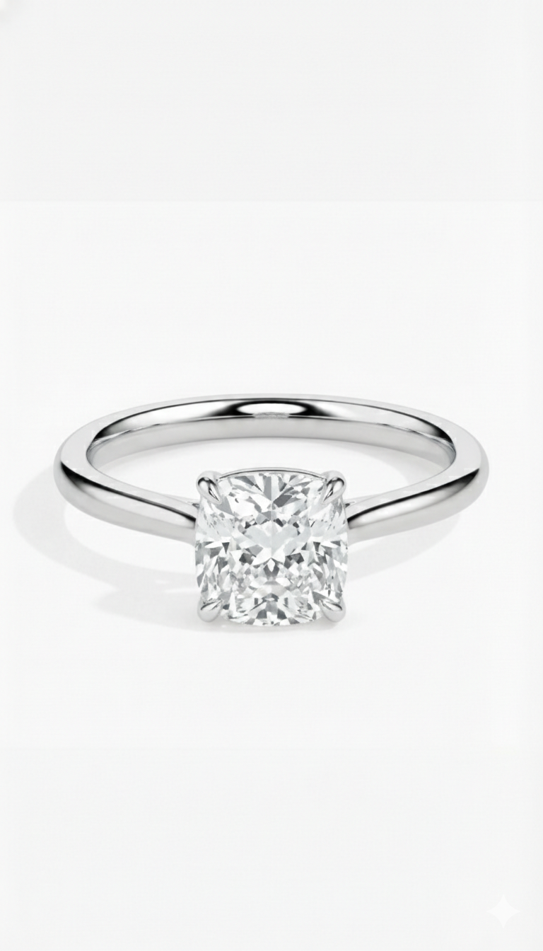 Khushoka Pitara – Cushion Cut Diamond Set - Fiona Diamonds - Fiona Diamonds
