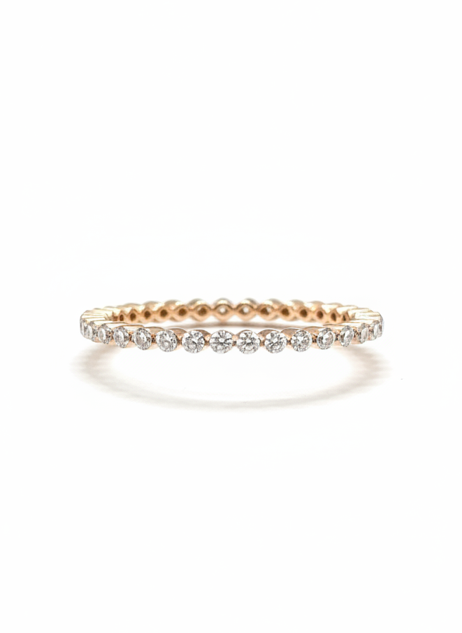 Isariel Round Lab Diamond Eternity Ring in 14K Rose Gold by Fiona Diamonds