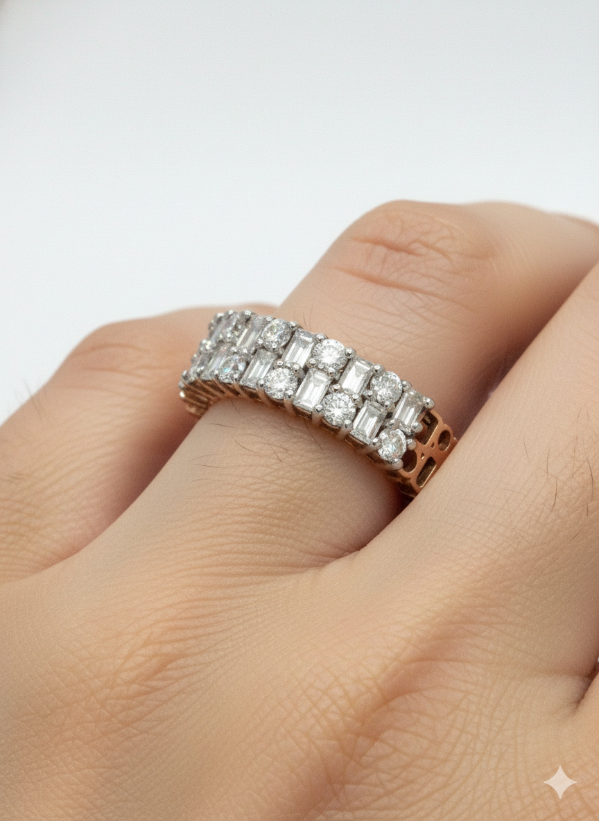 Hazel unique ring design - Baguette Lab Grown Diamond Eternity Band