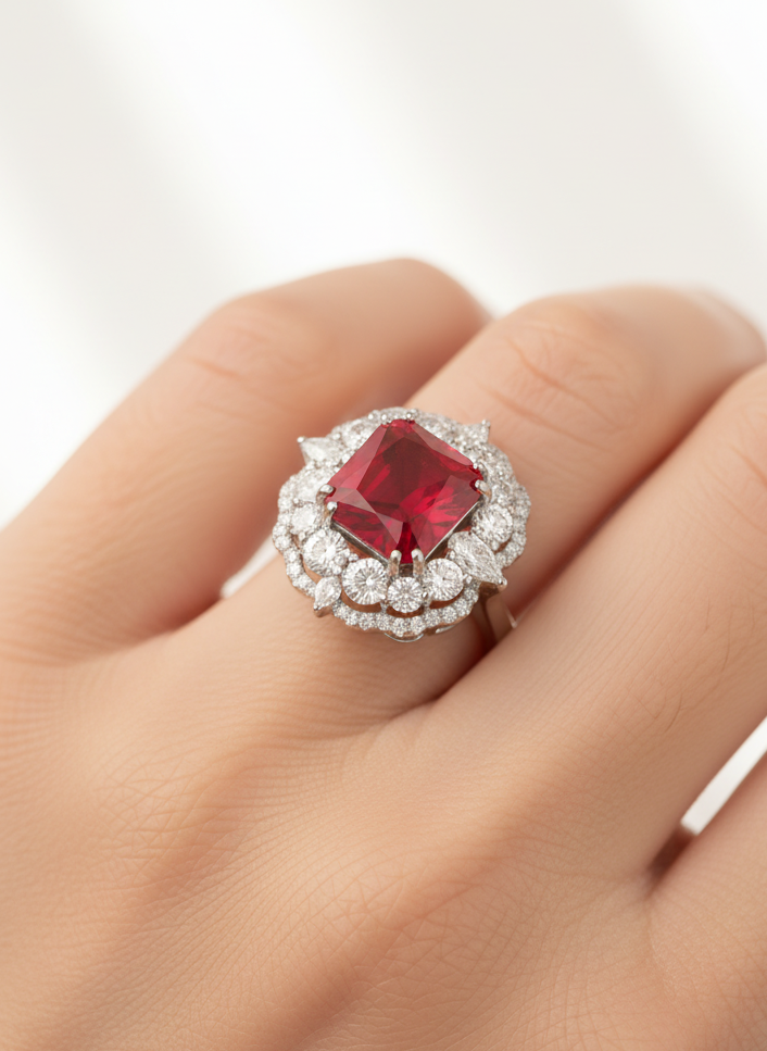 Halcyon Lab Diamond Ring - Modern & Radiant