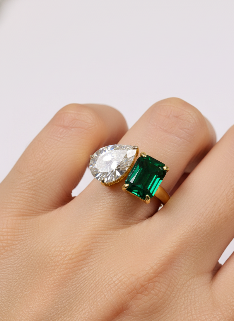 Zuri Flame Lab Diamond Ring