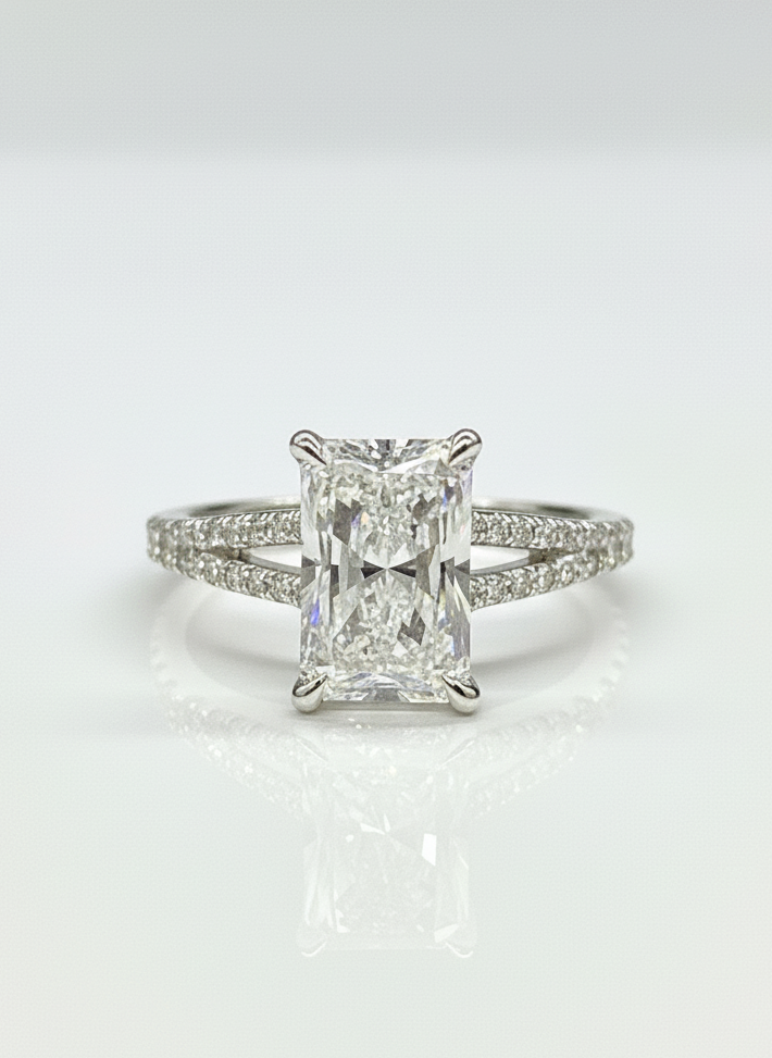 Fantasy 2ct Lab Grown Diamond Ring - Radiant & Chic - Fiona Diamonds - Fiona Diamonds