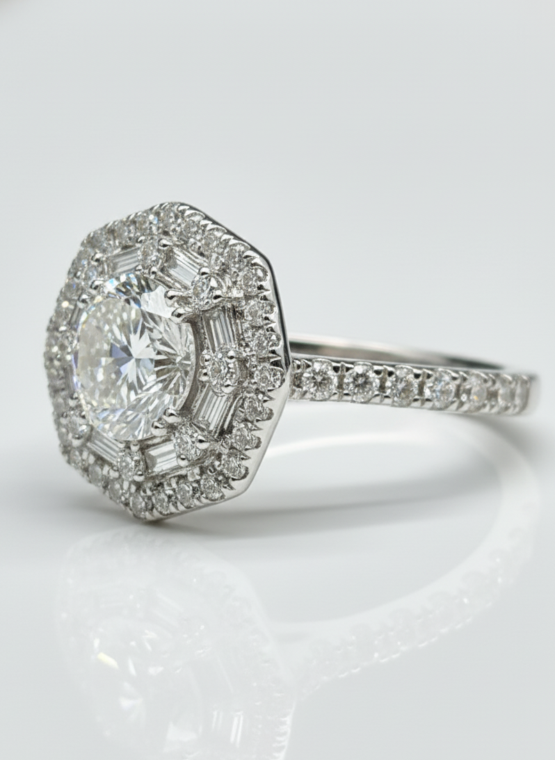 Elan 1ct Lab Grown Diamond Ring - Stylish & Radiant - Fiona Diamonds - Fiona Diamonds