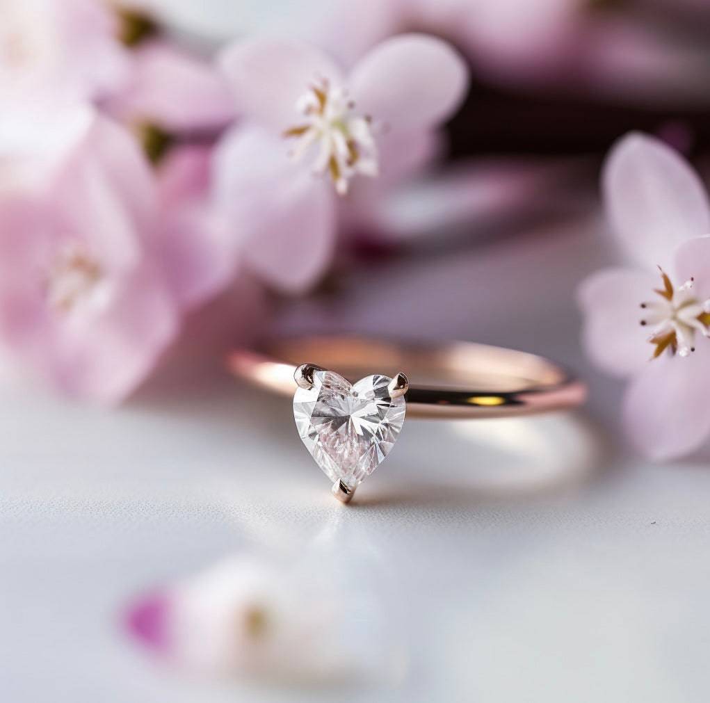 Endear 1ct Heart Lab Diamond Ring - Fiona Diamonds - Fiona Diamonds
