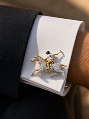 Buy Equestrian Rider Lab Diamond Cufflink | Fiona Diamonds