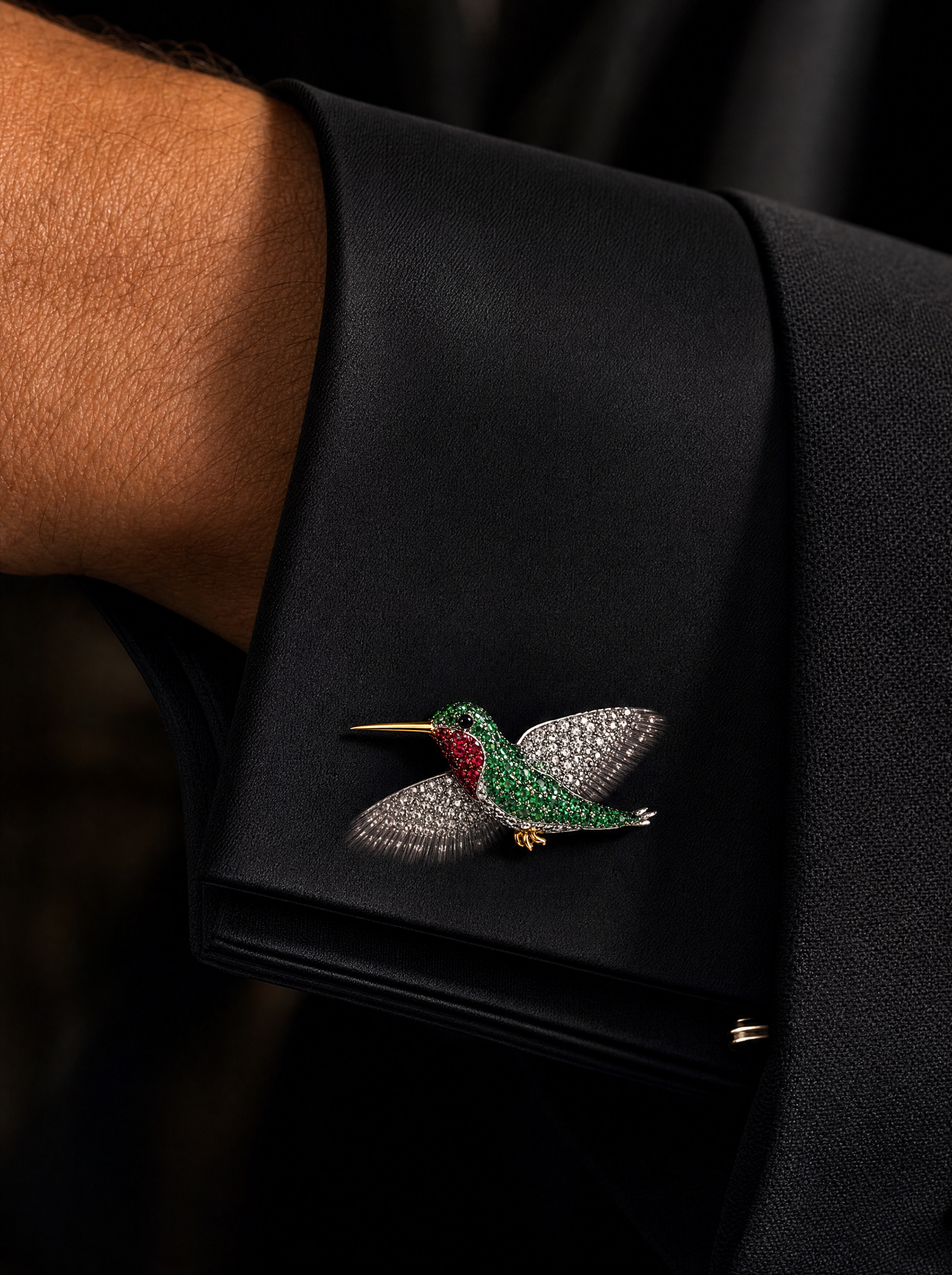Buy Flying Hummingbird Lab Diamond Cufflink | Fiona Diamonds