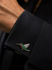 Buy Graceful Hummingbird Lab Diamond Cufflink | Fiona Diamonds