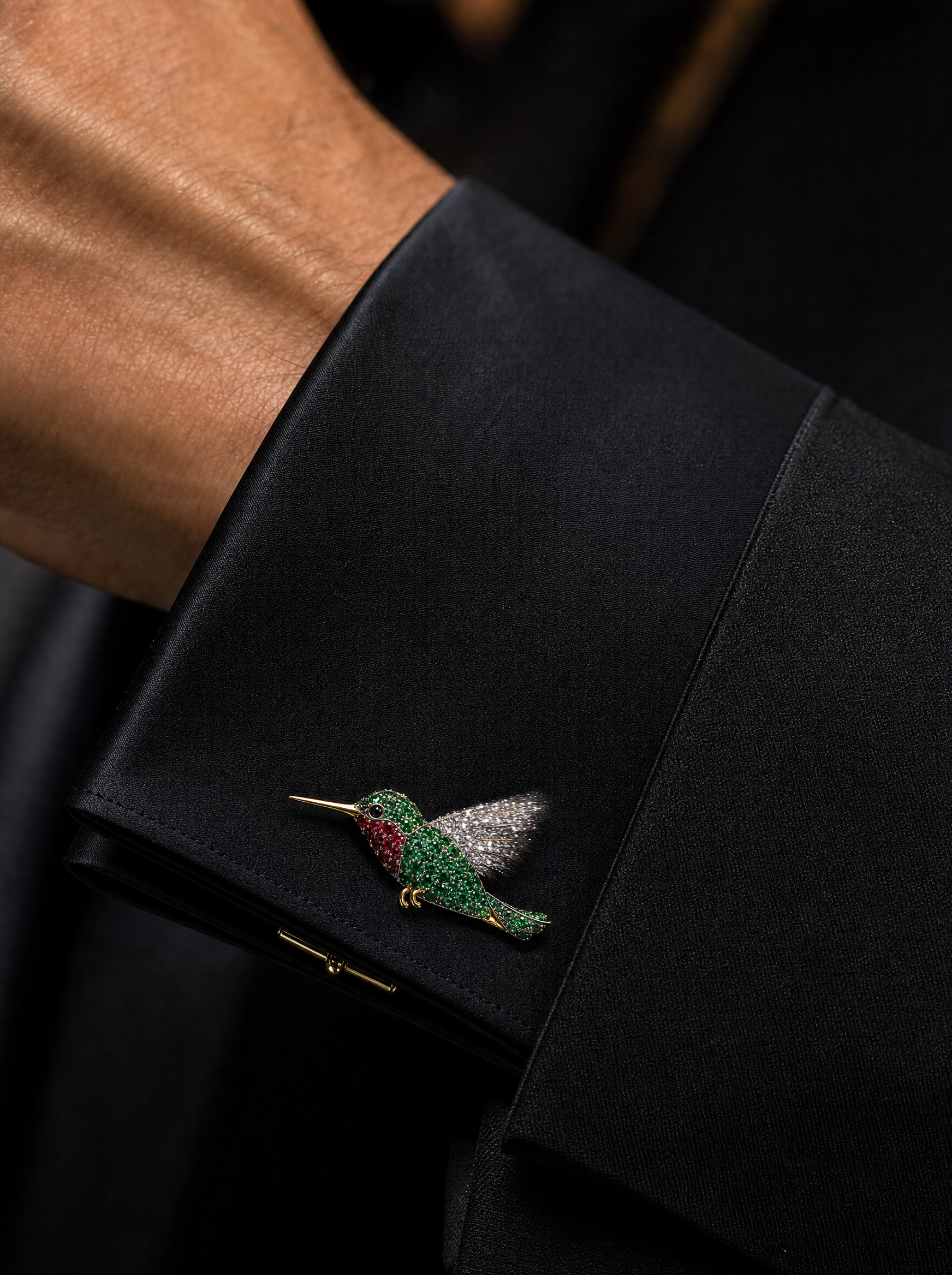 Buy Graceful Hummingbird Lab Diamond Cufflink | Fiona Diamonds