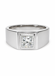 Golden Reverie 1ct Princess Lab Diamond Solitaire Ring