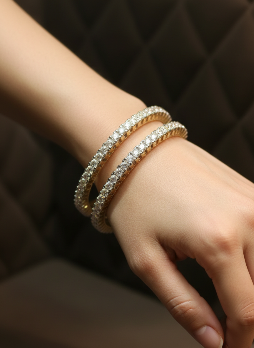 Zanvielle Lab Diamond Bangle - Radiant Elegance