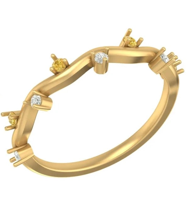 Tidal lab grown diamond ring design
