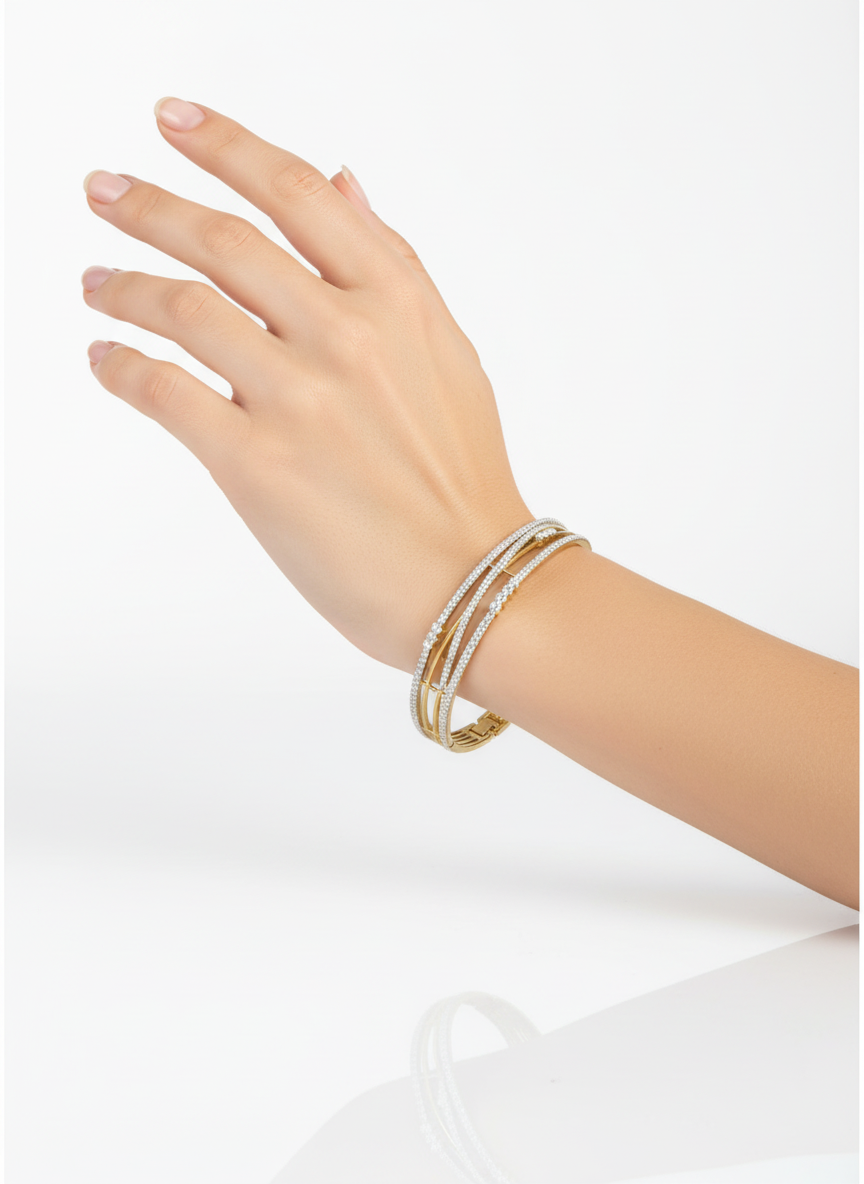 Pearl Elegance Lab Diamond Bangle