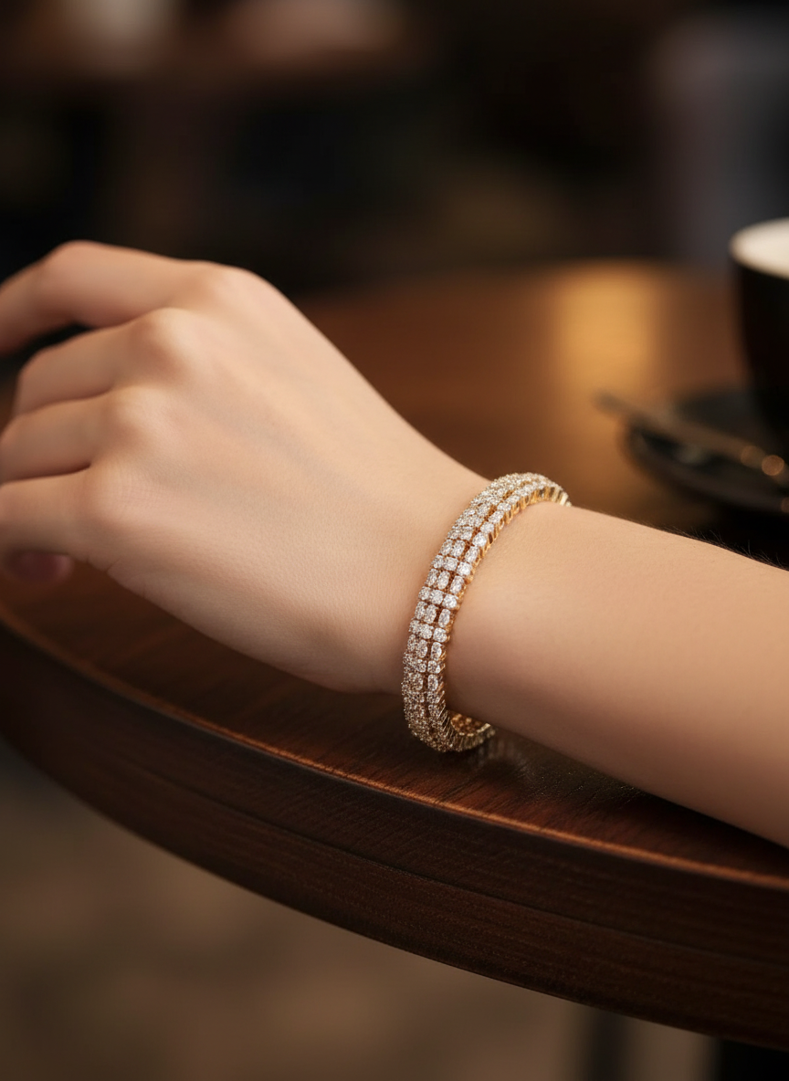 Anne of Brittany Lab Diamond Bangle - Classic Royal Charm
