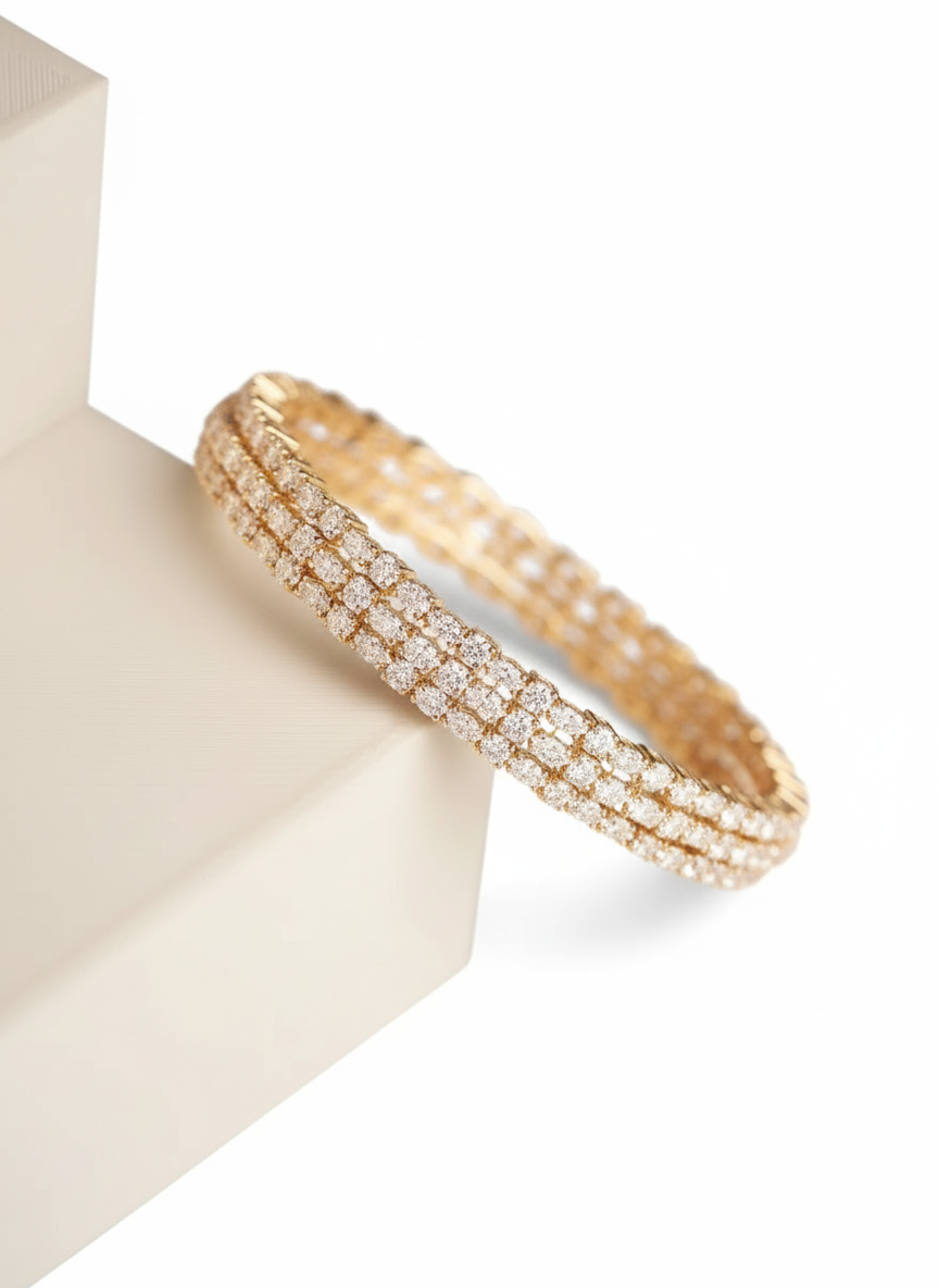 Anne of Brittany Lab Diamond Bangle - Classic Royal Charm