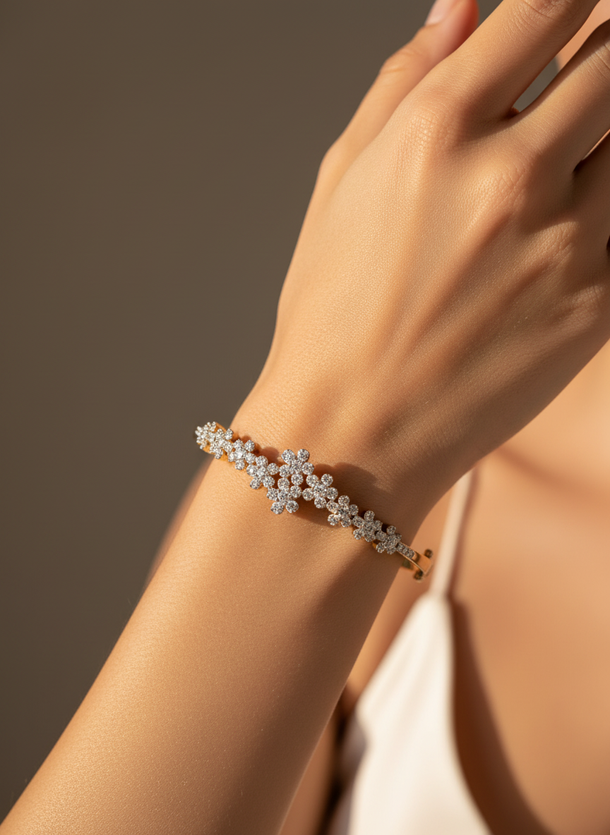 Gilded Bloom Lab Diamond Bracelet - Fiona Diamonds - Fiona Diamonds