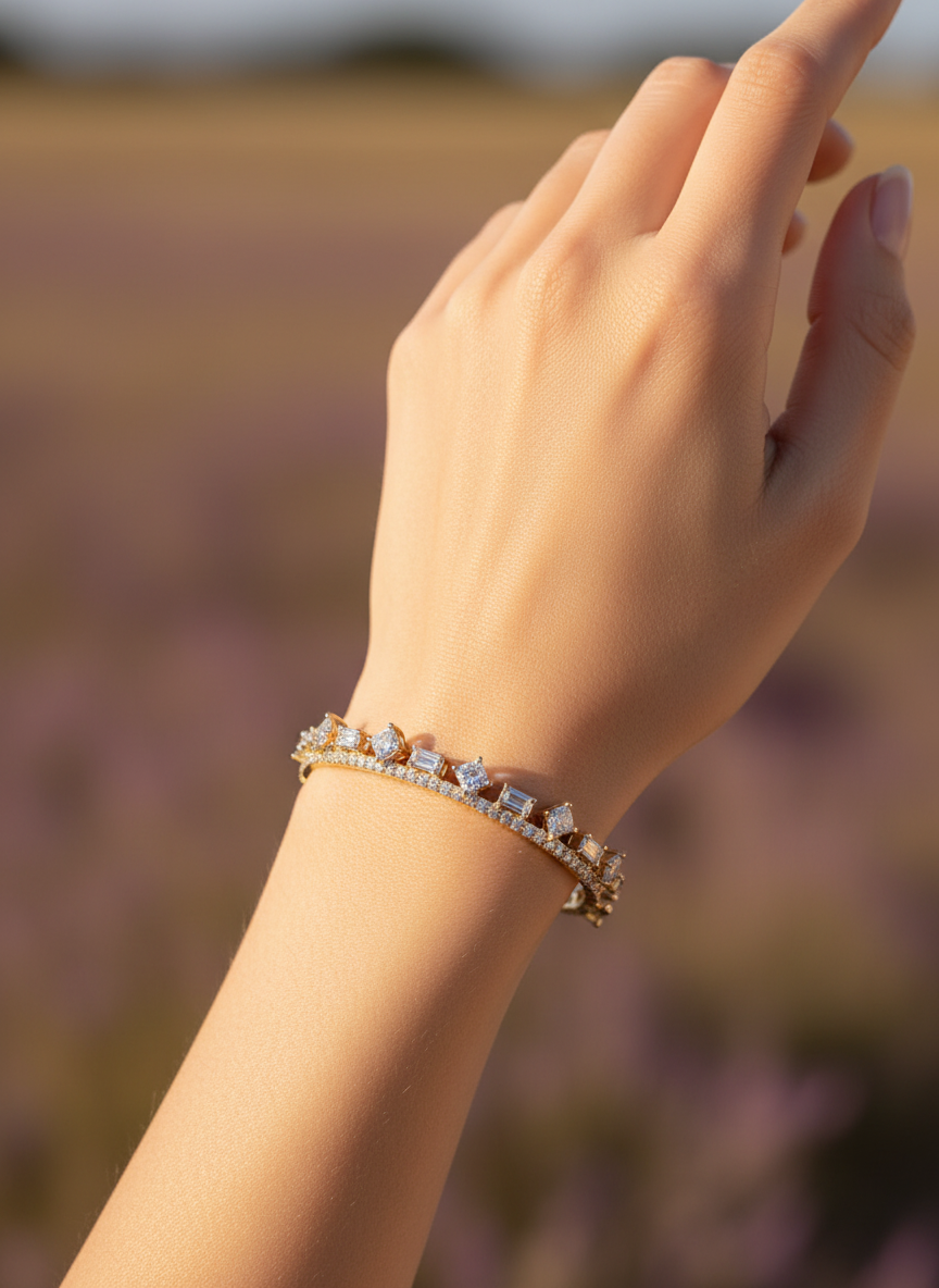 Princess & Emerald Shape Lab Diamond Bracelet