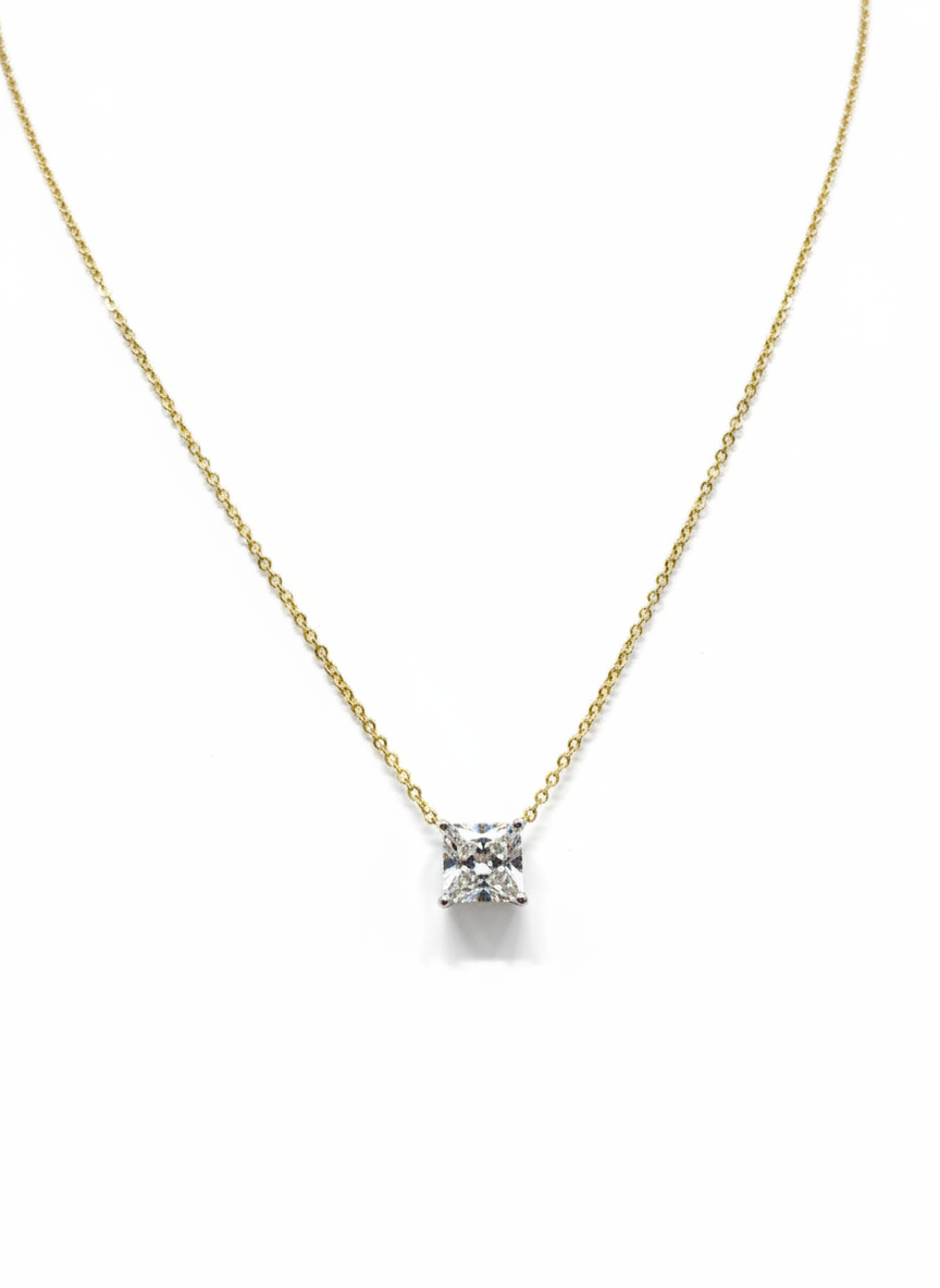 3ct Princess Lab Diamond Pendant