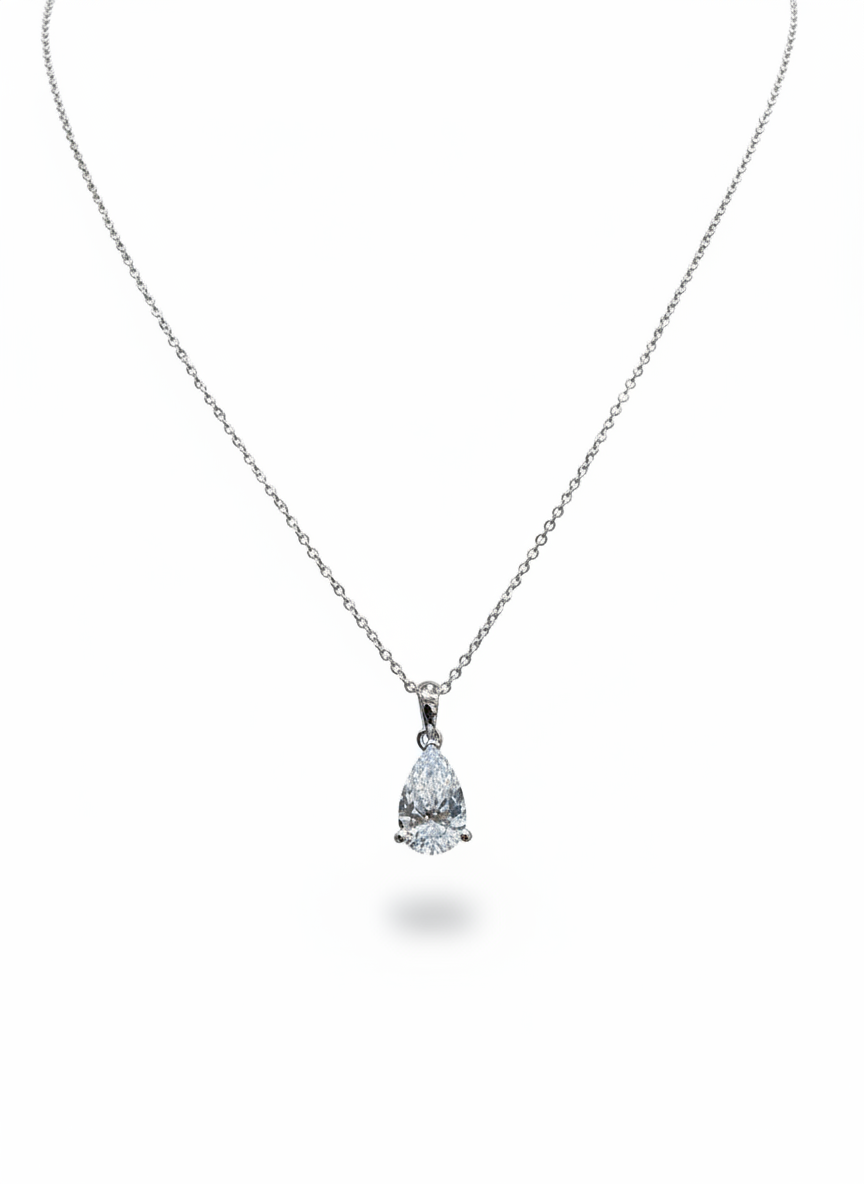 3ct Pear Lab Diamond Pendant