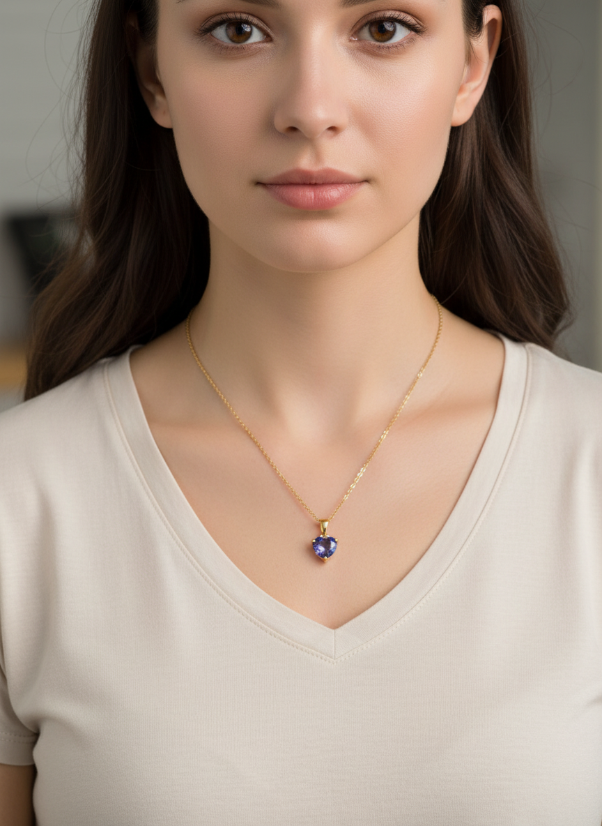 Quorynna Lab grown gemstone Pendant - Modern Grace