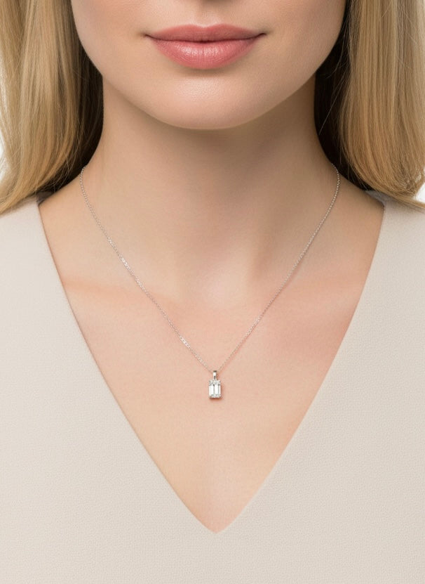 3ct Emerald Lab Diamond Pendant