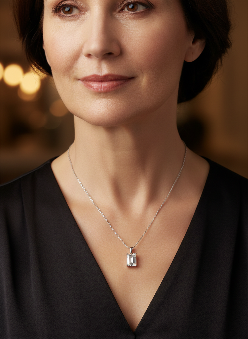 2ct Emerald Lab Diamond Pendant